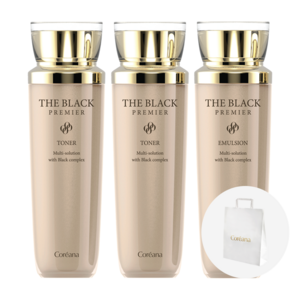 코리아나 더블랙 프리미어 토너 140ml 2개+에멀션 140ml+쇼핑백, 1세트