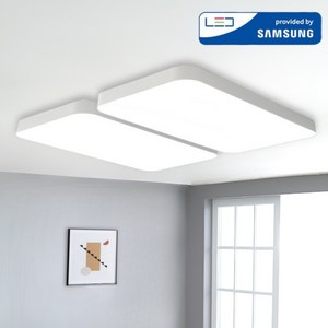 삼성 국산 거실등 LED 120W 플리커프리 뉴심플 거실조명, 화이트