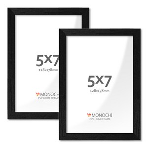 모노치 PVC 프레임 홈 인테리어 액자 5x7, 2개, 올블랙