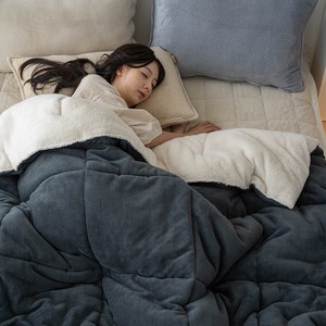 밀스턴 양모 양면 극세사 겨울이불, 차콜그레이