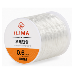 일리마 우레탄줄 와이어 100m 비즈 공예 반지 팔찌 만들기, 0.6mm, 1개, 투명 0.6mm