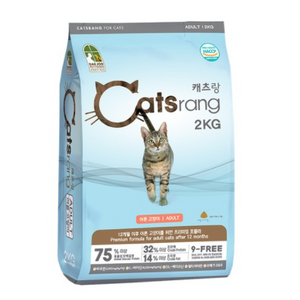 캐츠랑 어덜트 고양이 건식사료, 닭+참치, 2kg, 2개