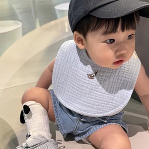 미소네이처 8중 거즈 아기 턱받이, 1개, 1개입, 스카이블루