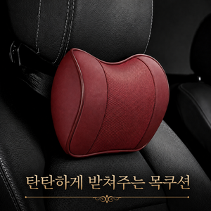 이스크라 차량용 프리미엄 목쿠션 5D메모리폼 장거리운전 차박 목베개, 1개, 버건디