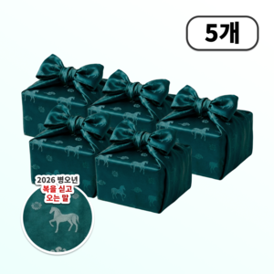 고급 2026 병오년 말 디자인 와인 홍삼 건강식품 선물 보자기 60*60cm, 프리미엄 청록, 5개