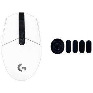로지텍 G304 LIGHTSPEED 게이밍 무선 마우스 M-R0071 + 피트 세트, 화이트(마우스)