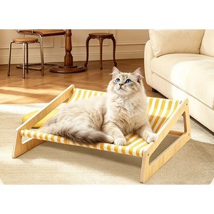 고양이 해먹침대 캣소파 고양이 침대, 1개, 화이트+옐로우