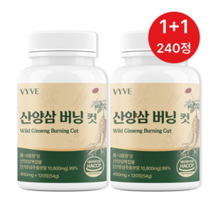 바이브 산양삼 버닝 컷 100% 정품 HACCP, 2개, 120정