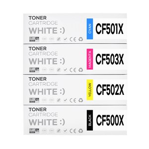 202A 202X CF500A 재생토너 M254dw M254nw M280nw M281fdw, 1개, CF500X 4색 세트