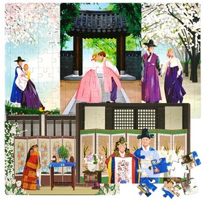 치매예방 어르신용 전통문화 퍼즐 인지놀이 실버교구, 1세트, 전통혼례, 35피스