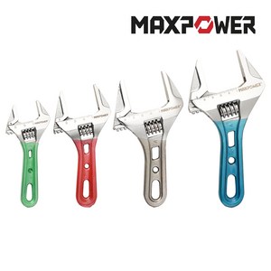 맥스파워툴 광폭 경량 몽키스패너 컬러그립 MX-150S 115mm, 1개