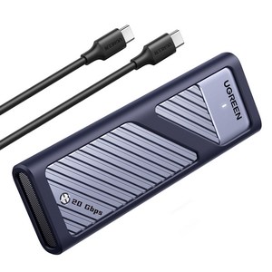 UGREEN 유그린 20Gbps 히트 싱크 M.2 NVMe SATA SSD 외장하드 케이스 USB 3.2 Gen2x2 인클로저|알루미늄 방열 |8TB 지원|C타입 케이블 동봉, 1개, CM559