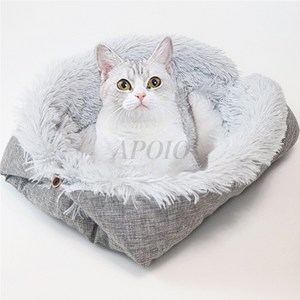 APOIO 소프트 다용도 사계절용 반려동물 방석 고양이 쿠션, 1개, 그레이