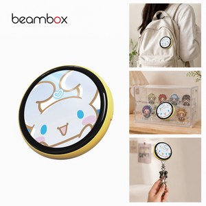 beambox Niji 디스플레이 배지 디지털 전자 뱃지 배지 1년 AS 1.53inch 45mm 고화질 다이나믹 디지털 액자 블루투스 badge LED 애니메이션, 옐로우
