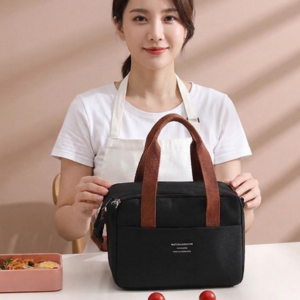 사봄 직장인 도시락가방 보온백 보냉백 런치백, 1개, 모던블랙