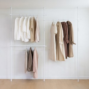 블렌드 튼튼한 헹거 3단 고정식 시스템 행거, 화이트