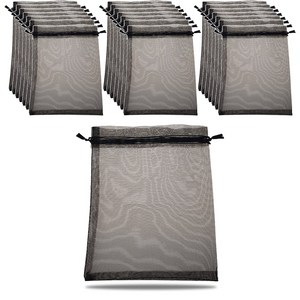 제로리빙 다용도 선물 포장 망사주머니, 100개, 블랙