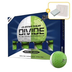 스릭슨 Q STAR DIVIDE 골프공 3피스, 1개, 12개입, 화이트 + 라임그린
