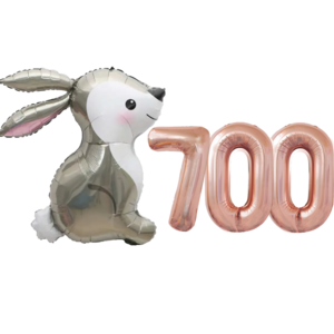 파파 파티 토끼 기념일 숫자 풍선 세트, 토끼 700, 1세트
