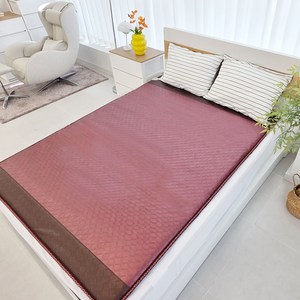 (주)한일의료기 EMF 전자파없는 탄소매트 전기장판 전기매트, 와인 더블 140x200cm