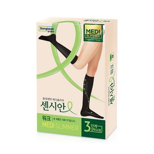 센시안 워크 니하이 압박 스타킹 블랙, 1개, 종아리/무릎형