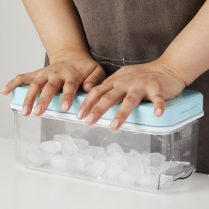 하우심플 눌러 빼는 스택 푸쉬 실리콘 얼음트레이 얼음틀 얼음통 얼음보관통, 블루, 1세트