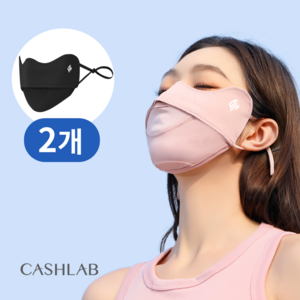 캐시랩 여성 자외선 차단 마스크 골프 1+1, 블랙+핑크, 1개