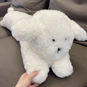 강아지 롱 바디필로우 베개 솜뭉치 인형 멍멍이 안고자는 다리베개 모찌인형, 비숑