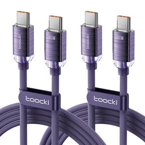 Toocki 100W C to C PD 초고속 충전 케이블, 2개, 2m, 퍼플