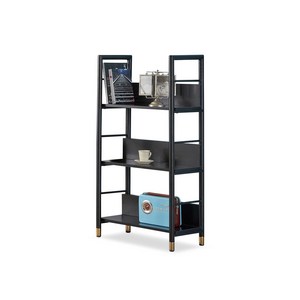 상도가구 제련공단 책장 원형프레임 선반 수납장, 3단, 블랙+블랙F