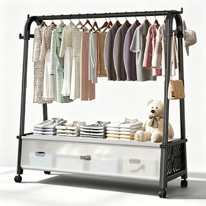 star home 이동식 행거 스탠드 옷걸이 간이행거 옷정리 수납, 블랙