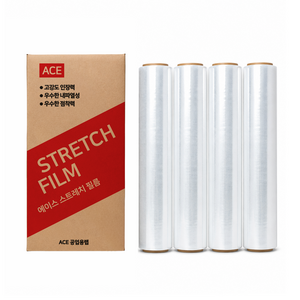 에이스 공업용랩 스트레치 필름 15mic x 500mm x 350m, 4개, 투명