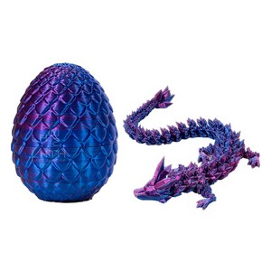 내일내꺼 3D 프린트 드레곤 에그 관절형 드레곤 세트, 1개, 보라파랑, 85mm
