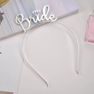 올리브파티 브라이드 머리띠 브라이덜샤워 파티용품 Bride, 1개, 실버