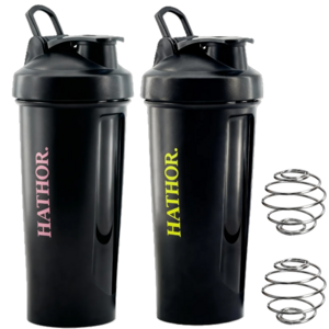 하토르 프리미엄 곡면구조 쉐이커 보틀, 2개, 800ml, 블랙(로즈골드+라임옐로우)