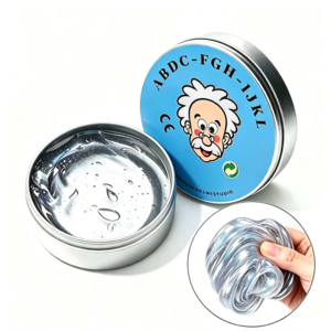 Zeviro 박사 퍼티 고투명 퍼티 말랑이 가소성 슬라임 스퀴시, 1개, 49g, 투명 클리어