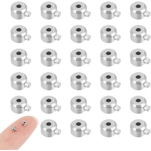 40개 303 스테인리스 크림프 비즈 컬럼 스테인리스색 목걸이 팔찌 마감 공예 DIY 3.5x3x2mm 구멍 0.7mm, 1개, 색상