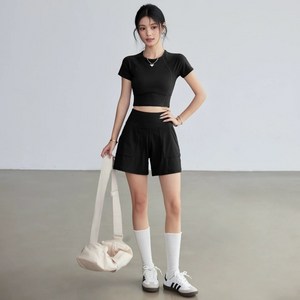 IDEAER 여성 운동복 세트 반팔 타이트핏 속건 여름 요가 필라테스 헬스
