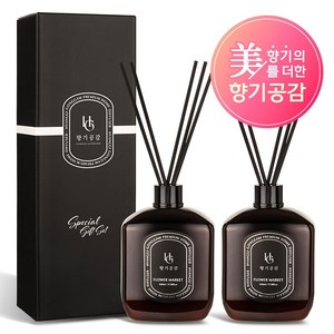 향기공감 프리미엄 홈 대용량 디퓨저 선물세트, 2개, 520ml, 호텔우드