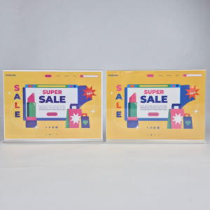 에오시나 T자형 아크릴 메뉴판 A4 POP꽂이 스탠드, 2개