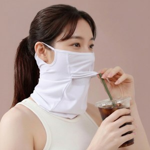 리닌코코 자외선차단 마스크 메쉬 오픈형 입뚫린 골프마스크, 1개, 화이트