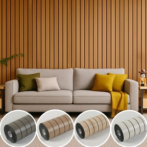 오르티 접착식 템바보드 셀프 인테리어 붙이는 템파보드 단열 벽지, 원목