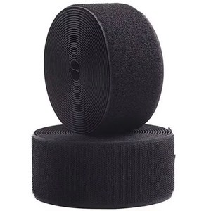 엔더 튼튼한 대형 벨크로 찍찍이 테이프 암수 5cm x 1m 블랙, 1세트