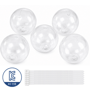 팍클리 왁뿌볼 DIY 고무공 만들기 케이블타이 세트, 투명 6cm, 5개
