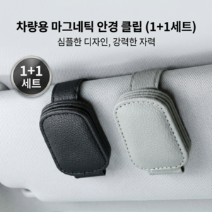 차량용 선글라스 클립 안경 거치 티켓 수납 멀티 홀더 2P 세트, 2개, 블랙+그레이
