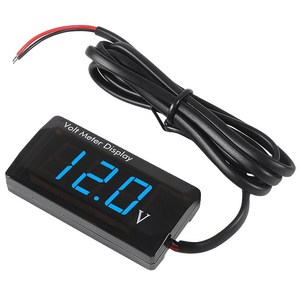 DC12V 자동차 디지털 전압계 LED 디스플레이 방수 전압측정기 DC5-28V 오토바이 겸용 전압미터, 1개