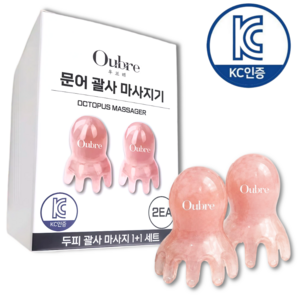 우브레 문어 괄사 두피 KC인증 1+1, 핑크, 1개