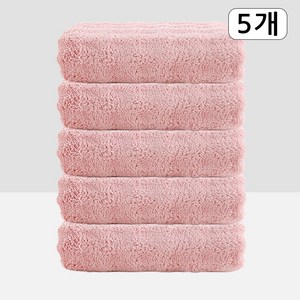 Craftsy 극세사 호텔 수건 40수 고흡수력 먼지없는 속건 타올 세면타월, 5개, 분홍색