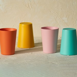 rPET 물컵 390ml 4개 세트 다회용 컬러컵 손잡이없는 양치컵, 1개