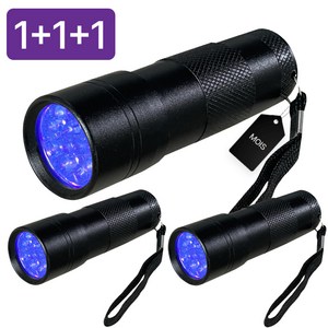 모이스 UV LED 휴대용 플래시라이트 12구 UV램프 레진 네일 경화 랜턴 오줌자국 UV후레쉬 형광물질 탐지 축광 블랙라이트, 3개